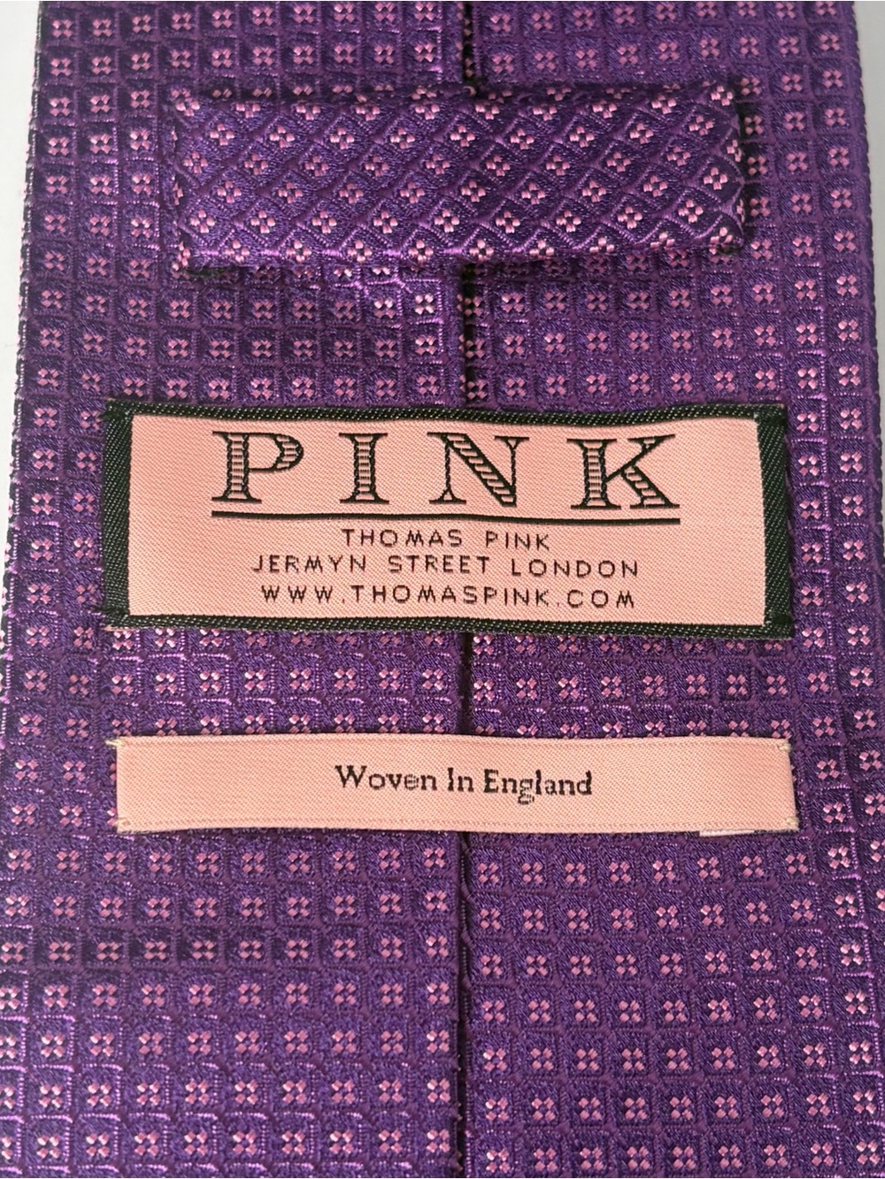 PINK Thomas Pink Men’s Silk Necktie Purple & Pink Formal Office Dressy Gala - Picture 4 of 6